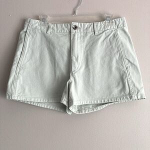 Uniqlo Denim Shorts Women Size 28 Light Green 100% Cotton High Rise Casual